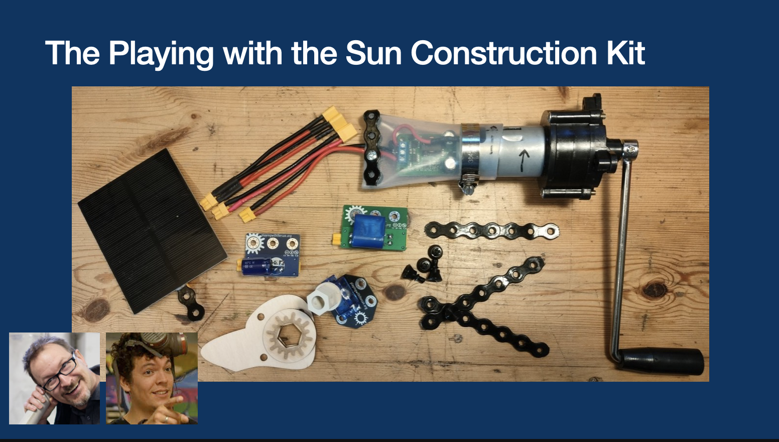 The elements of the open-source Playing with the Sun construction kit at time of publication.